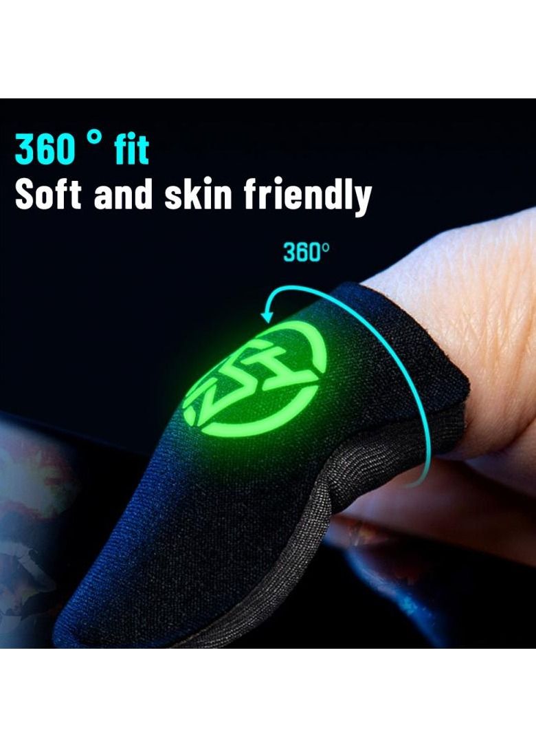1 Pair Finger Thumb Sleeve Gloves Breathable Sweat Proof Luminous Gaming Finger Cover 0.3mm Ultra-thin Sleeve for PUBG Mobile  - Image 3