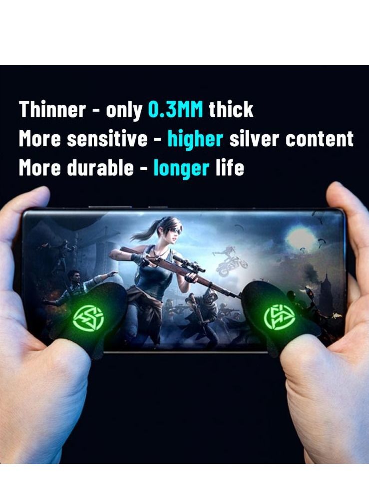 1 Pair Finger Thumb Sleeve Gloves Breathable Sweat Proof Luminous Gaming Finger Cover 0.3mm Ultra-thin Sleeve for PUBG Mobile  - Image 4