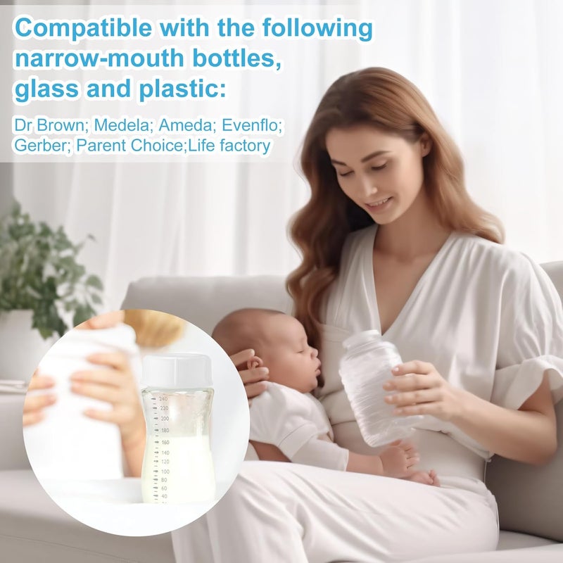 Gosknor 10pcs Narrow Baby Bottle Caps for Dr Brown  Medela Bottles BPA Free Travel and Storage Baby Bottle Lids Replacement Parts with Sealing Gasket for Ameda Baby Bottles Accessory White - Image 3