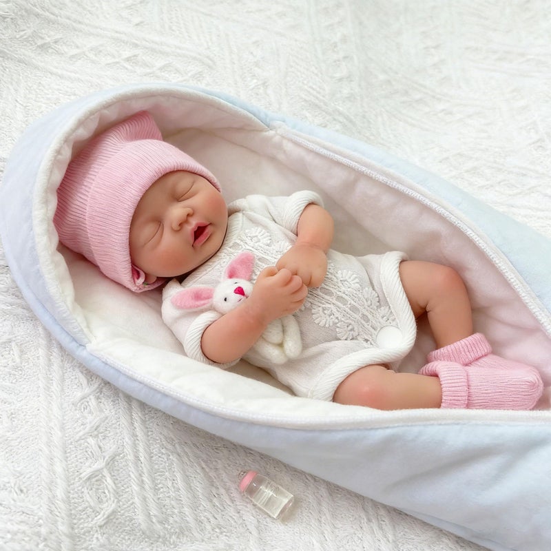 Mire & Mire Mire  Mire Reborn Baby Dolls 7 Inch Silicone Doll Mini Realistic Newborn Baby Dolls Silicone Full Body Stress Relief Hand MadeGirl - Image 3
