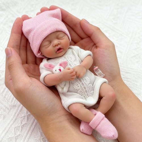 Mire & Mire Mire  Mire Reborn Baby Dolls 7 Inch Silicone Doll Mini Realistic Newborn Baby Dolls Silicone Full Body Stress Relief Hand MadeGirl - Image 5