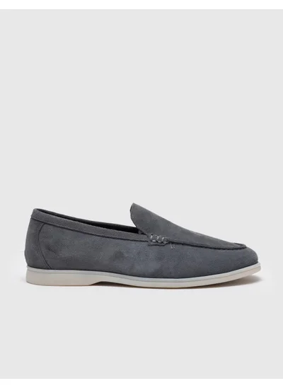 Cabani Genuine Leather Gray Suede Men's Casual Shoes