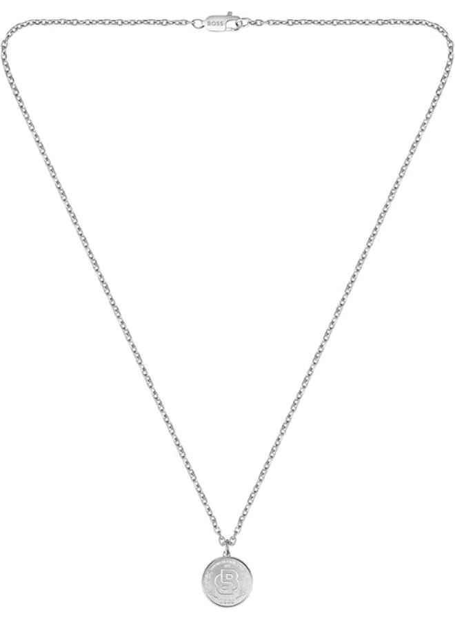 BOSS DOUBLE B COIN Necklace in Stainless Steel with a Coin Charm