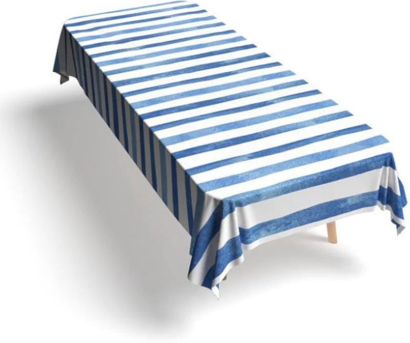 ART MOOD HOME Tablecloth, 140Ã—140cm, Dust-Proof Soft Touch Cover, Machine Washable, Elegant Drape for Dining Kitchen Parties Hotel Use, Spill Resistant - Water-Proof Polyester Fabric - Waves