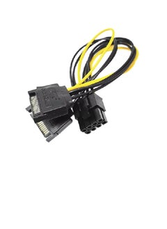 Generic Dual 15-pin SATA power supply connectors to a 8-pin PCI Express video card 15cm  - Image 1