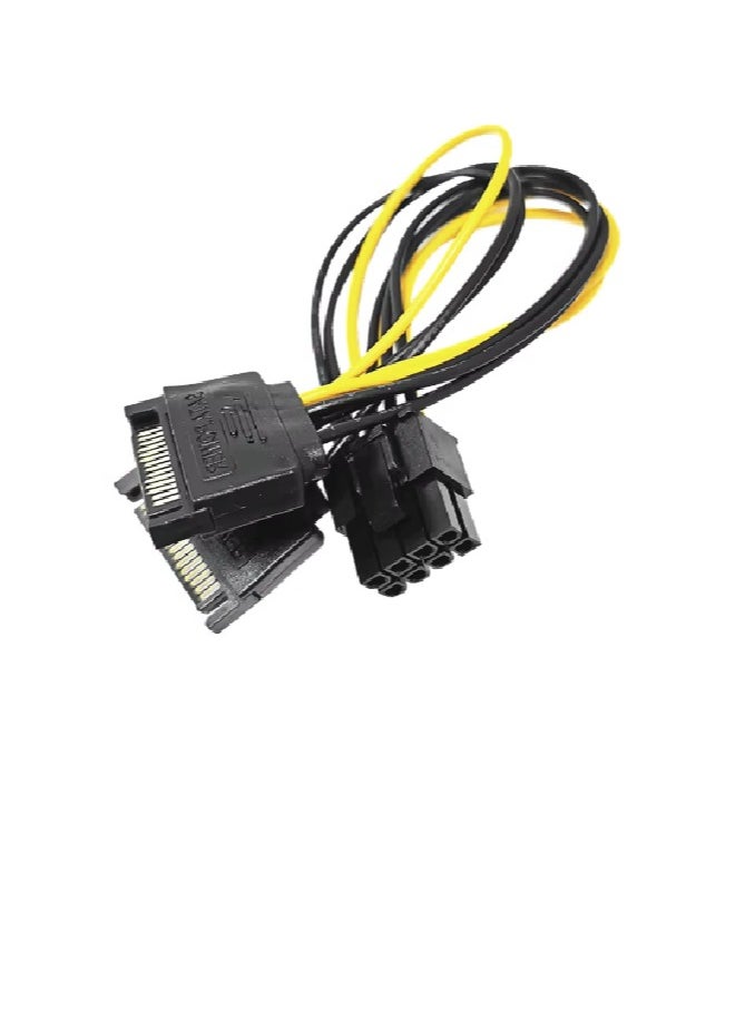 Generic Dual 15-pin SATA power supply connectors to a 8-pin PCI Express video card 15cm  - Image 1