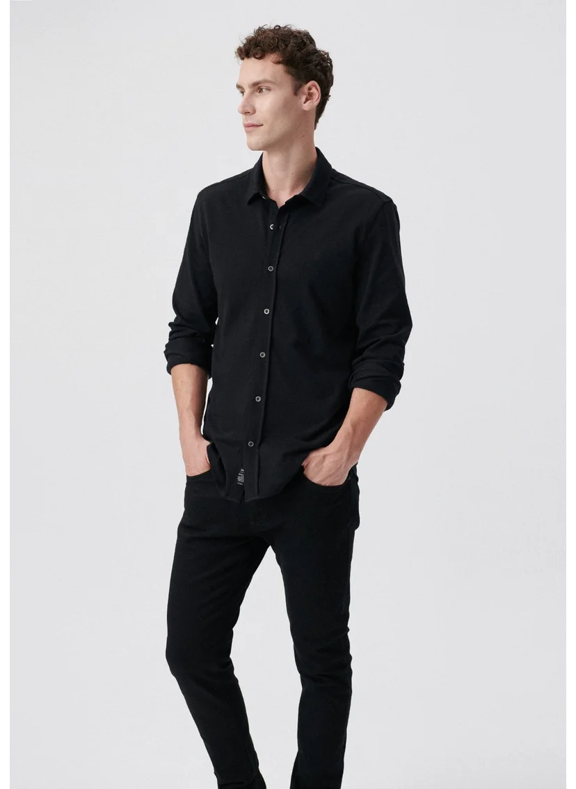 MAVI Blue Men's Black Knitted Shirt 021638-900