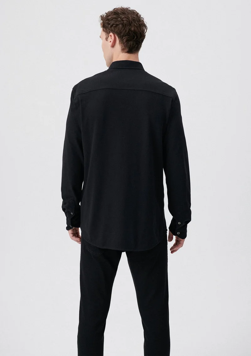 MAVI Blue Men's Black Knitted Shirt 021638-900