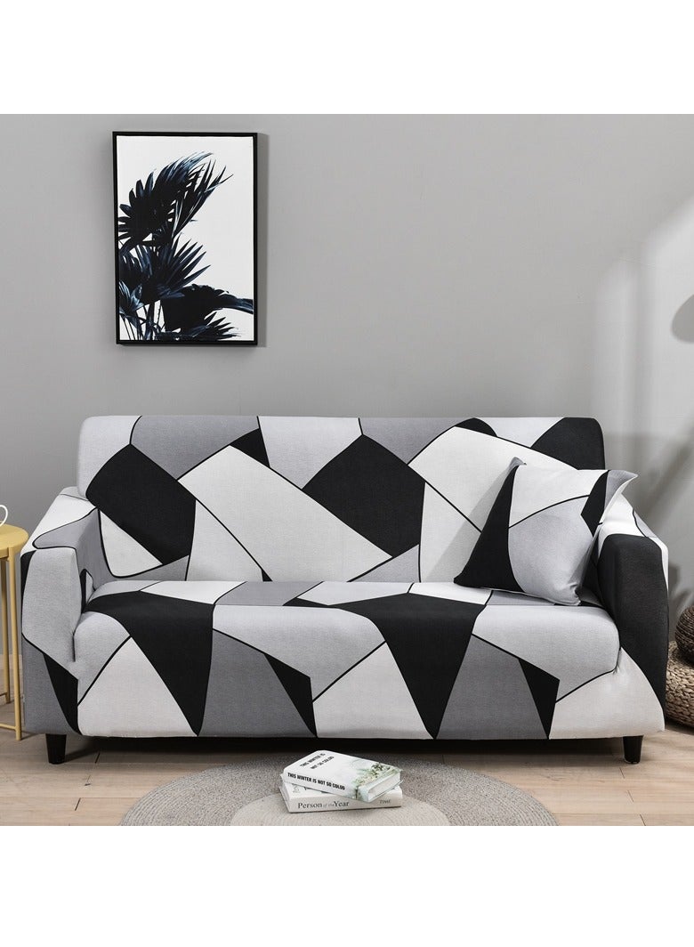 DUNISO Sofa cover, elastic printed sofa protective cover, anti slip furniture cover, anti fouling and wear resistant, suitable for all seasons, suitable for two seater sofas, 145 to 185cm - Image 1