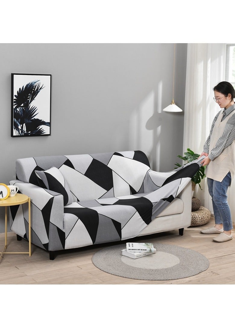DUNISO Sofa cover, elastic printed sofa protective cover, anti slip furniture cover, anti fouling and wear resistant, suitable for all seasons, suitable for two seater sofas, 145 to 185cm - Image 4