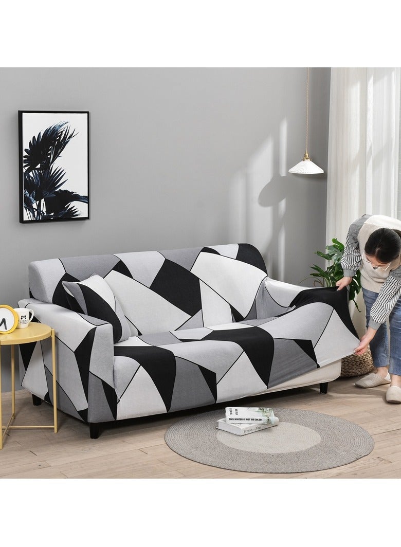 DUNISO Sofa cover, elastic printed sofa protective cover, anti slip furniture cover, anti fouling and wear resistant, suitable for all seasons, suitable for two seater sofas, 145 to 185cm - Image 5