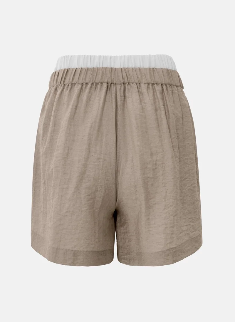 Lichi  Loose shorts with contrasting waistband for Women | Best Price UAE