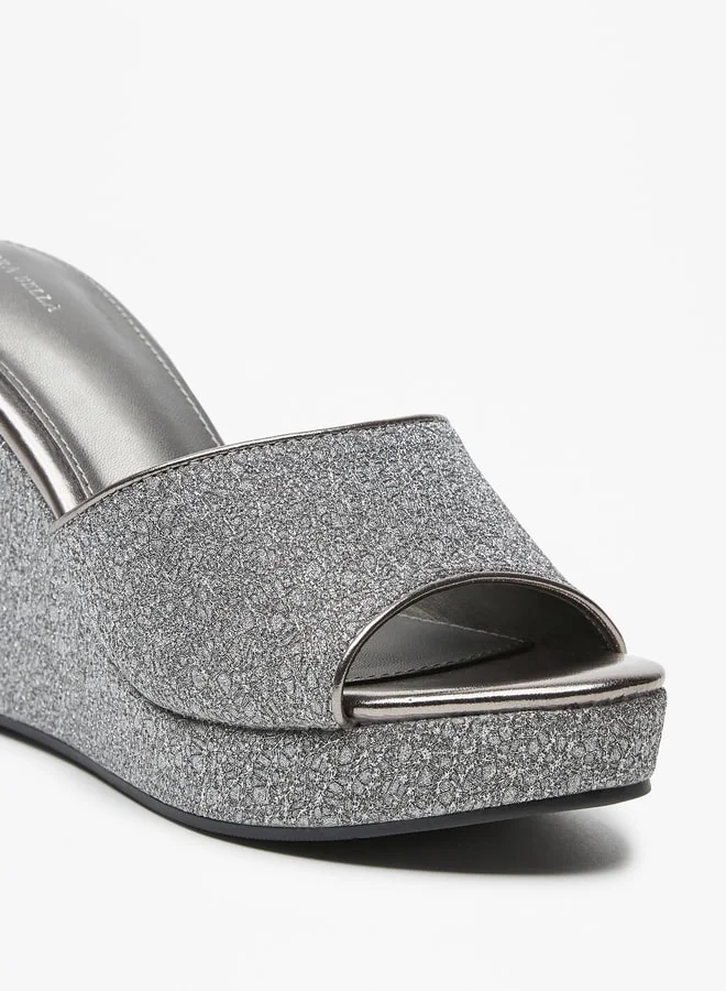 Flora Bella Women's Textured Slip-On Sandals with Wedge Heels