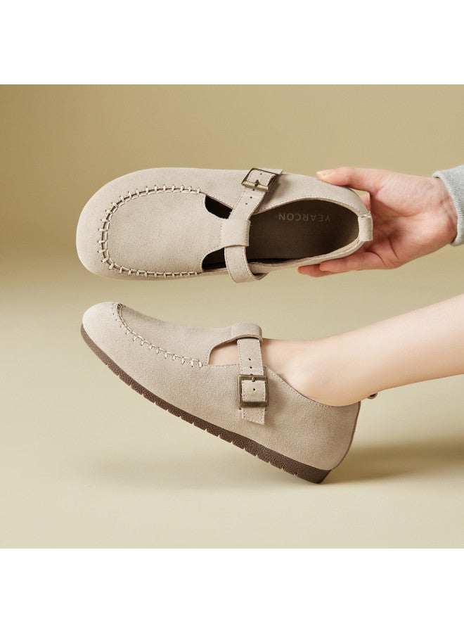 YEARCON Spring And Autumn Women's Flats Comfortable Non-slip Loafers Versatile Simple Driving Shoes Commuting Birkenstocks - Image 2