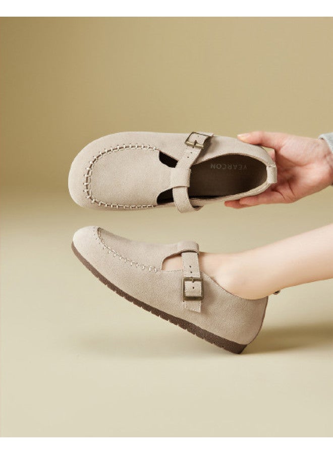 YEARCON Spring And Autumn Women's Flats Comfortable Non-slip Loafers Versatile Simple Driving Shoes Commuting Birkenstocks - Image 1