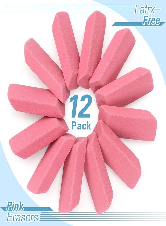 ZZTX 12 Pack Pink Erasers Pencil Erasers for Kids, Large Bulk Pink Eraser for School, Art Erasers for Drawing - Image 2