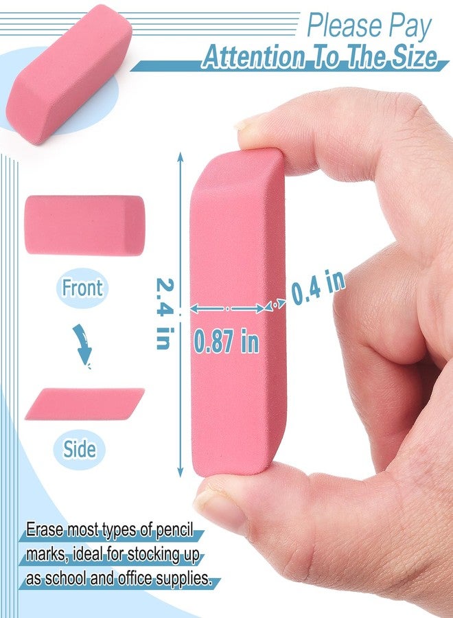 ZZTX 12 Pack Pink Erasers Pencil Erasers for Kids, Large Bulk Pink Eraser for School, Art Erasers for Drawing - Image 3
