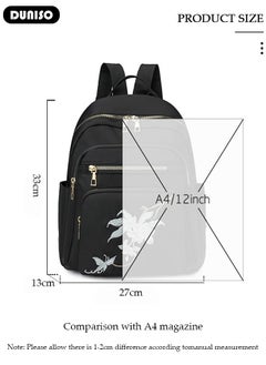 DUNISO Women Backpack Purse, Embroidery Backpack for Girl Woman Black Travel Bookbag Lady Shoulder Bag, Lightweight Ladies Fashion Daily Backpack Anti-theft Casual  Daypack  - Image 4