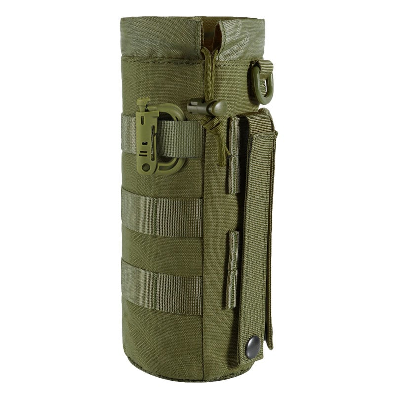 FRTKK Tactical MOLLE Water Bottle Pouch with Drawstring Open Top & Mesh Bottom, Military Water Bottle Holder Bag Sports Travel Hydration Carrier (Army Green-1 Pack) - Image 1
