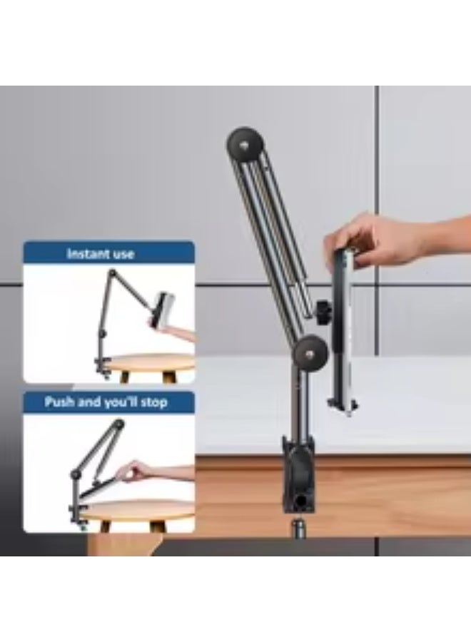 Universal Adjustable Arm  Phone Holder - 360° Rotating Aluminum Alloy Mechanism Bracket - No-Battery, Non-Wireless, Sturdy Multi-Angle Cantilever for iPhone,  - Image 3
