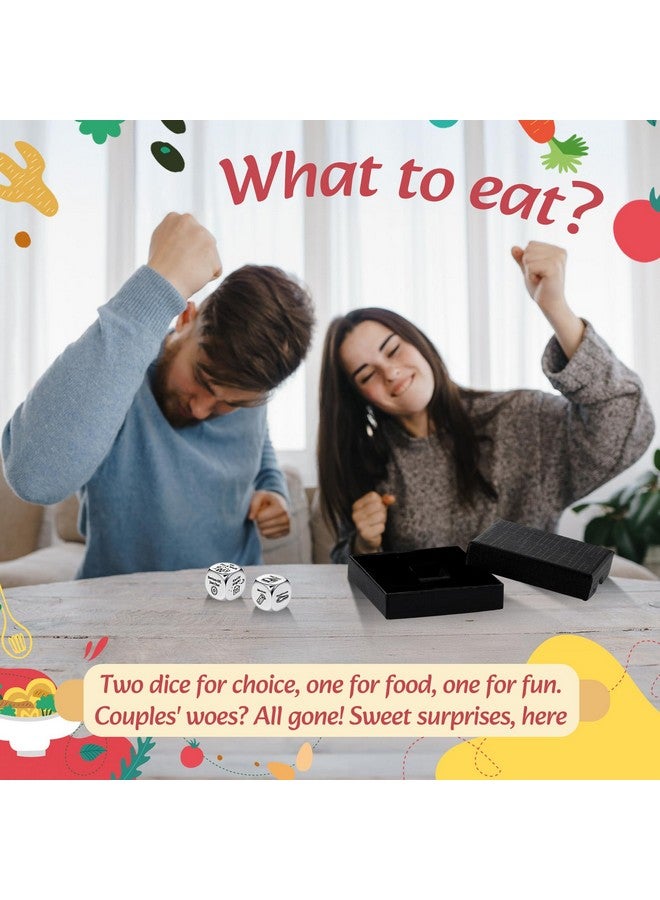 Poen 2 Pcs Food Decision Dice Game Decider Dice Valentines Day Gifts for Couple Anniversary Stainless Steel Dice for Him Her Stocking Stuffers Gifts for Women Men Adults Date Wedding Funny Gifts - Image 5