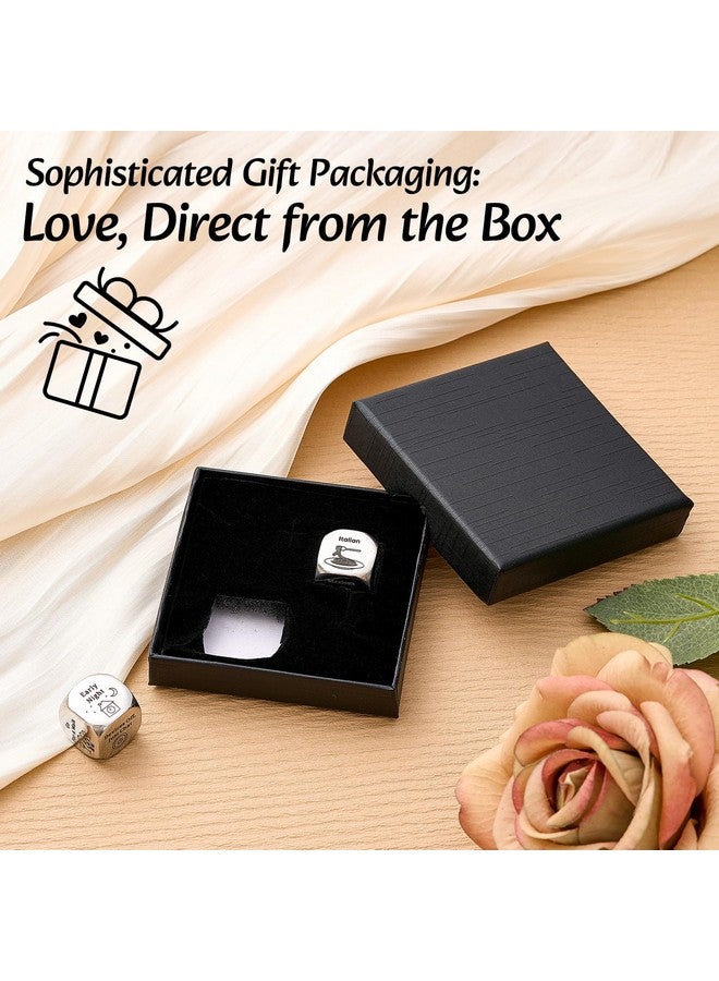 Poen 2 Pcs Food Decision Dice Game Decider Dice Valentines Day Gifts for Couple Anniversary Stainless Steel Dice for Him Her Stocking Stuffers Gifts for Women Men Adults Date Wedding Funny Gifts - Image 3