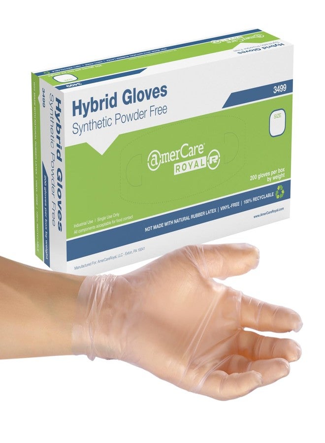 AmerCare Gen 2.0 Hybrid Powder Free Gloves, Medium, Case of 1000 - Image 1
