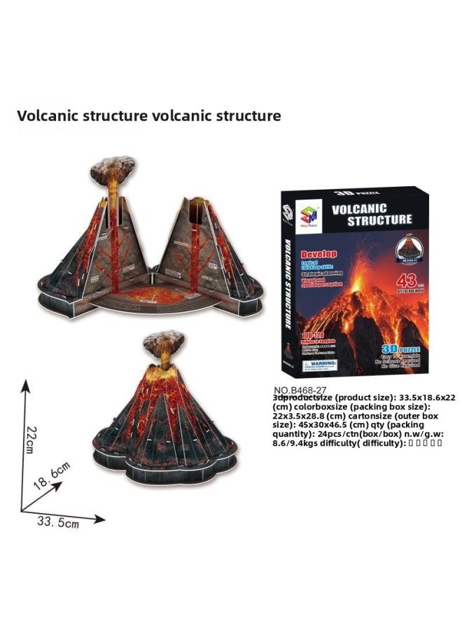 3D 3D Puzzle Globe Volcano Structure Children Diy Space Planet Assembled Science And Education Toys-Color:Earth Structure - Image 3