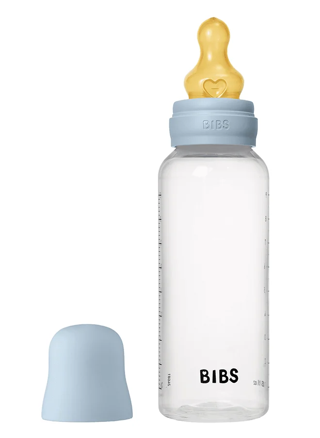 بيبس Pack Of 1 Baby Bottle Round Nipple Latex 270 Ml Medium Flow, Baby Blue, 2 Months +
