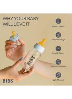 BIBS Pack Of 1 Baby Bottle Round Nipple Latex 270 Ml Medium Flow, Baby Blue, 2 Months +  - Image 5