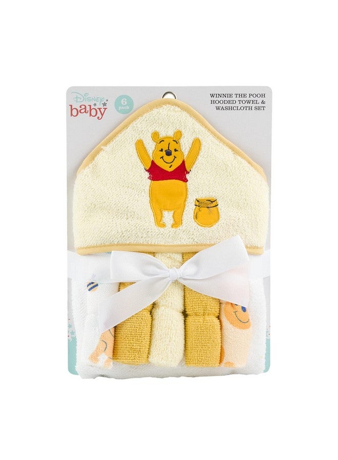 Disney طقم منشفة وخرقة غسيل مع غطاء رأس ويني ذا بوه