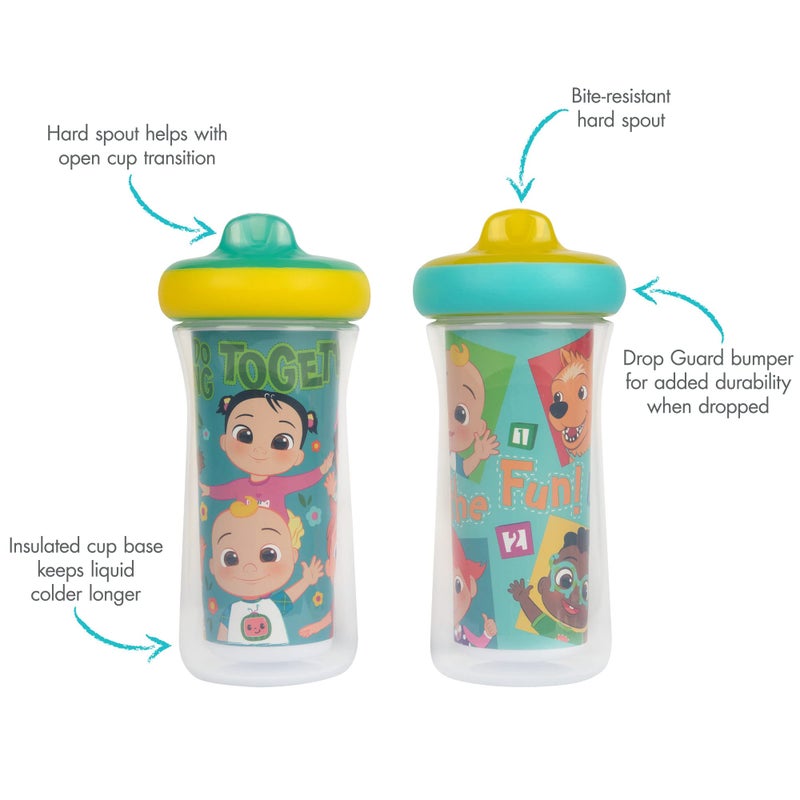 The First Years Cocomelon Kids Insulated Sippy Cups - Dishwasher Safe Spill Proof Toddler Cups - Ages 12 Months and Up - 9 Ounces - 2 Count - Image 2