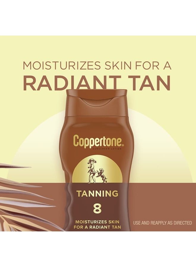 Coppertone Tanning Sunscreen Lotion, Water Resistant Body Sunscreen SPF 8, Broad Spectrum SPF 8 Sunscreen, 8 Fl Oz Bottle - Image 3
