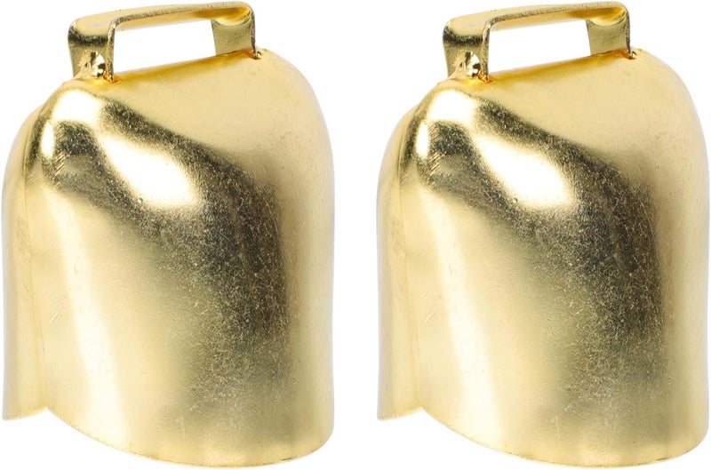 2pcs Large 62g Metal Cow Bells with Anti-Lost Function, Livestock Hanging Bell Pendants for Sheep Horse Grazing Supplies, Rustic Decorative Xmas Pet Collar Ornaments - Image 1