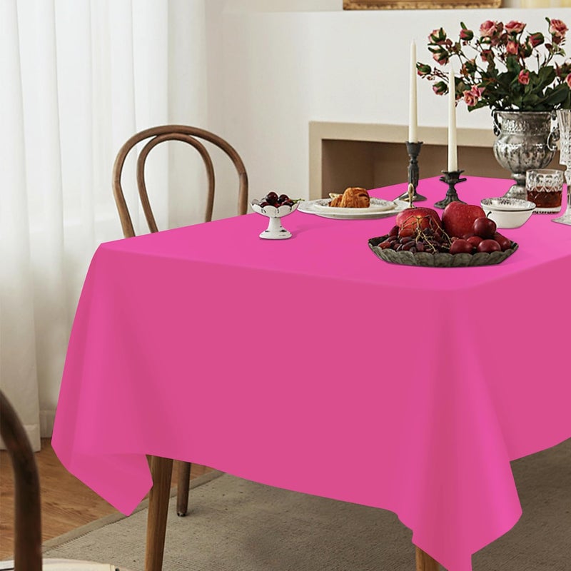 YSYJ 3 Pack Hot Pink Plastic Tablecloth Disposable Rectangular Table Cloth 54 x 108 Inch Table Cover for Parties - Image 5
