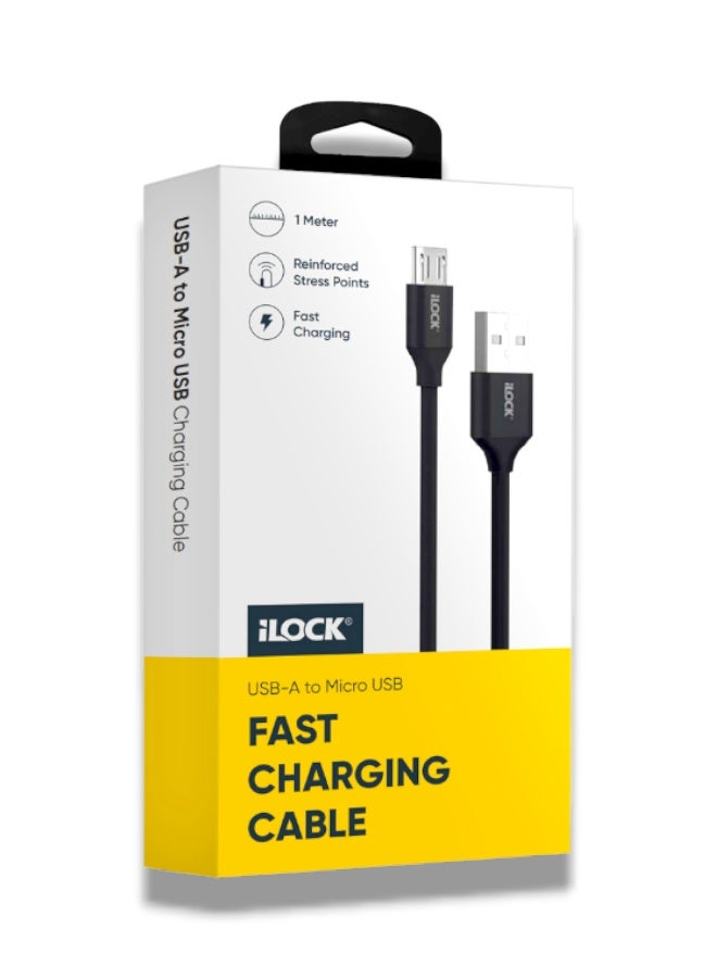 آي لوك كابل شحن سريع iLOCK USB-A إلى Micro USB أصلي 100% - متانة وأداء موثوق - Image 1