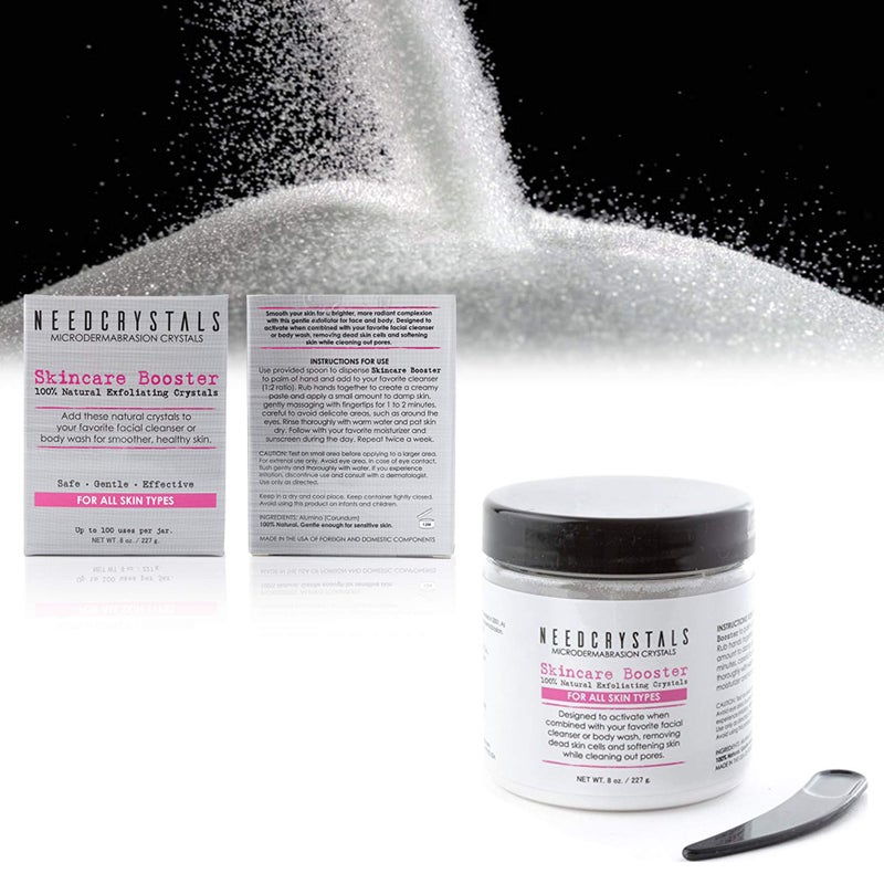 NeedCrystals Microdermabrasion Crystals DIY Face Scrub. Natural Facial Exfoliator for Dull or Dry Skin Improves Scars, Blackheads, Pore Size, Wrinkles, Blemishes & Skin Texture 8 oz. / 227g. - Image 2