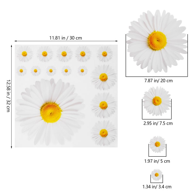 Removable Wall Decal, Durable Decorative Stickers for Home, Bedroom Daisy Art - Image 2