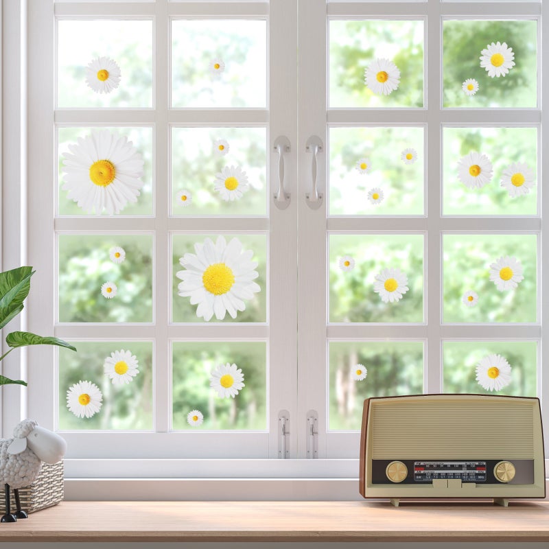 Removable Wall Decal, Durable Decorative Stickers for Home, Bedroom Daisy Art - Image 4