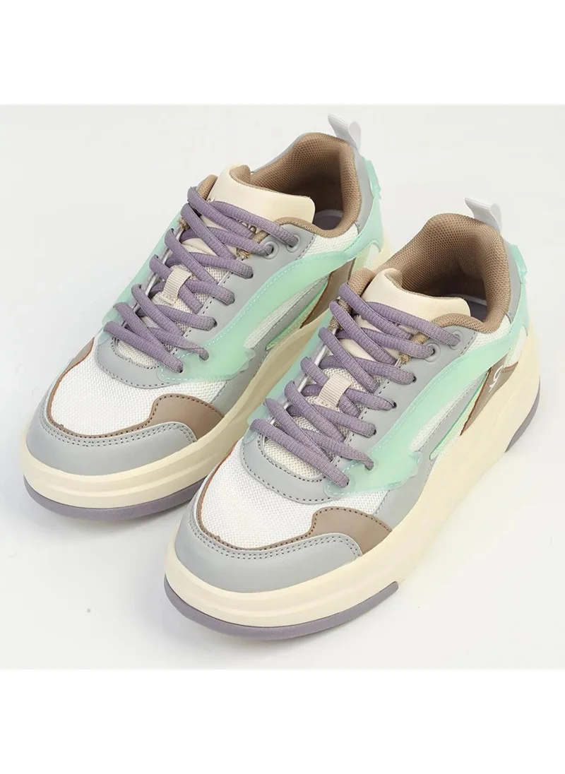 بينيتون Women's White - Lilac Sneakers