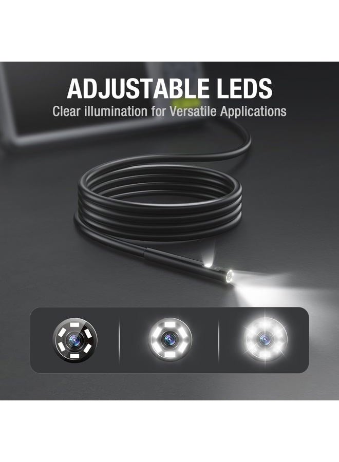 Teslong Inspection Camera, 5mm Dual Camera with 5 inch HD IPS Screen, 16.4ft Waterproof Cable with 6 LED Lights, Snake Camera with Flashlight, 32GB, Travel Case - Image 5