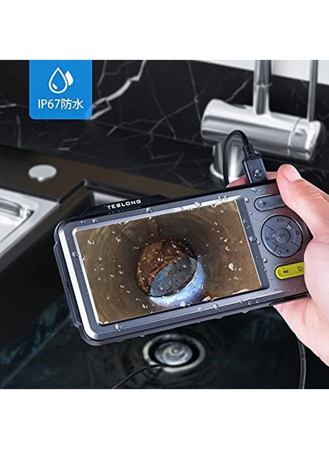 Teslong Inspection Camera, 5mm Dual Camera with 5 inch HD IPS Screen, 16.4ft Waterproof Cable with 6 LED Lights, Snake Camera with Flashlight, 32GB, Travel Case - Image 2