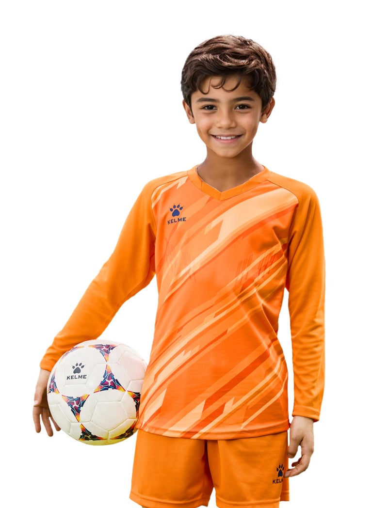 KELME Kids Goalie Shirt,Goalkeeper Jersey Padded Long Sleeve Soccer Football Training Uniform for Youth,Orange Kid Size 6 - Image 1
