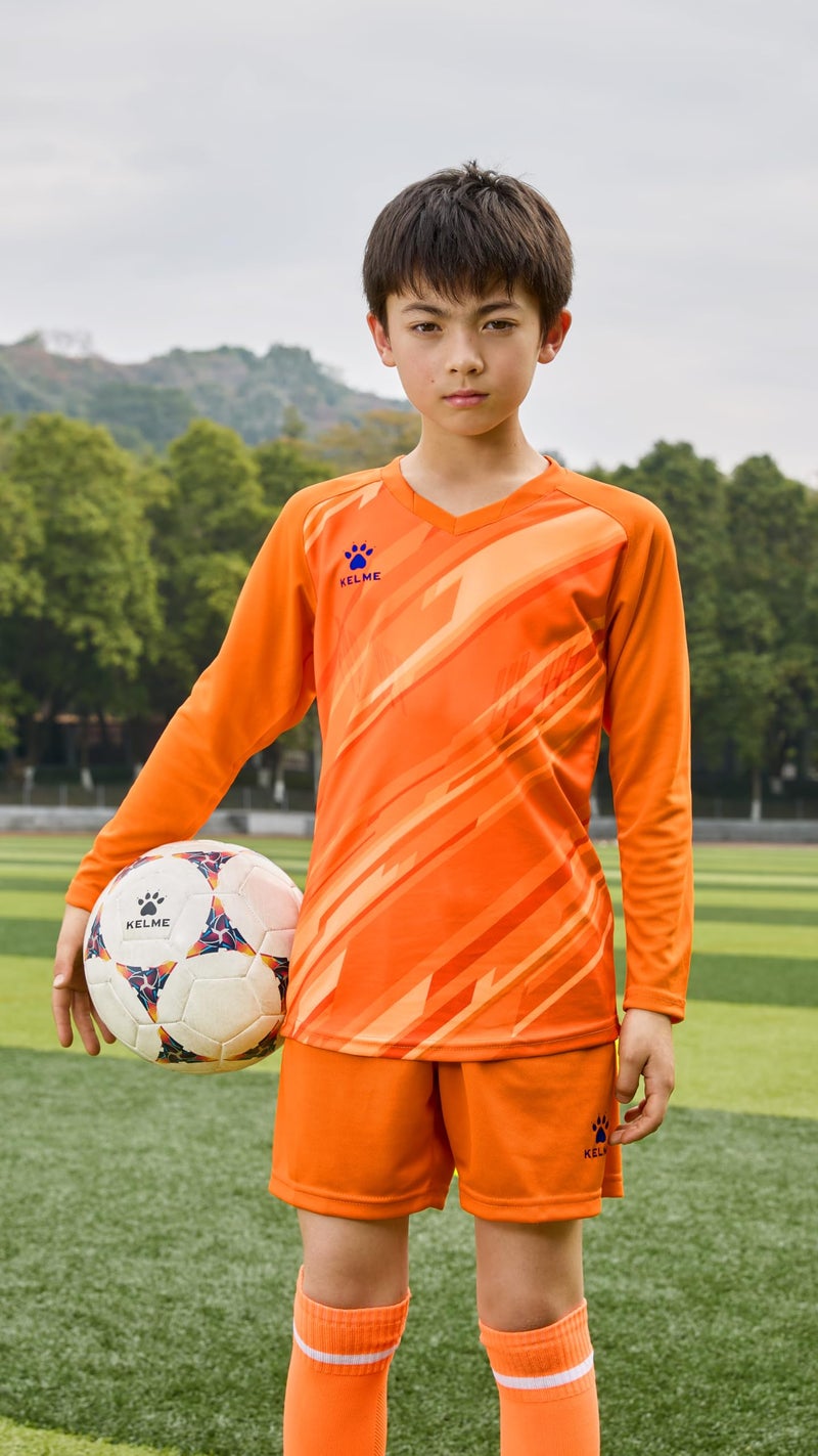 KELME Kids Goalie Shirt,Goalkeeper Jersey Padded Long Sleeve Soccer Football Training Uniform for Youth,Orange Kid Size 6 - Image 3