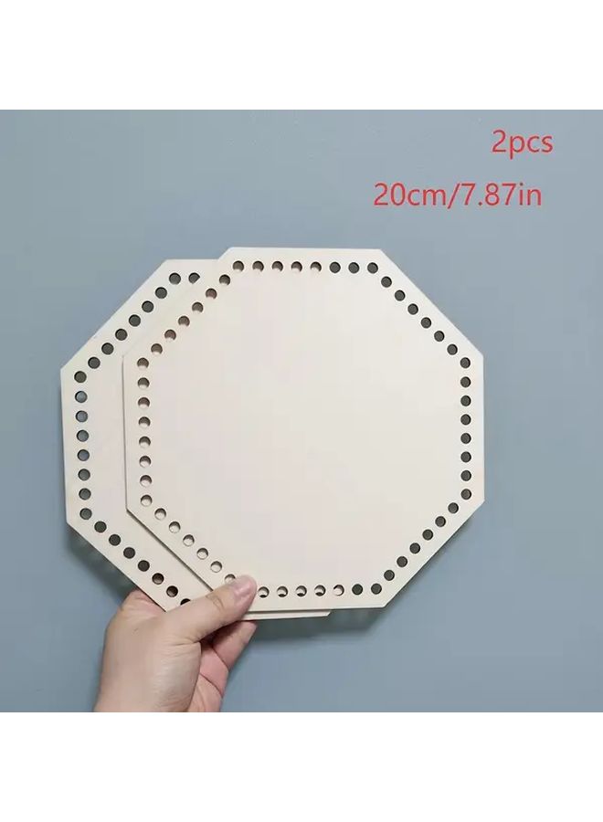 2 قطعة من ألواح الحياكة الخشبية المثقبة سداسية الشكل للتصميم الذاتي مقاس 5.91 بوصة - Image 5