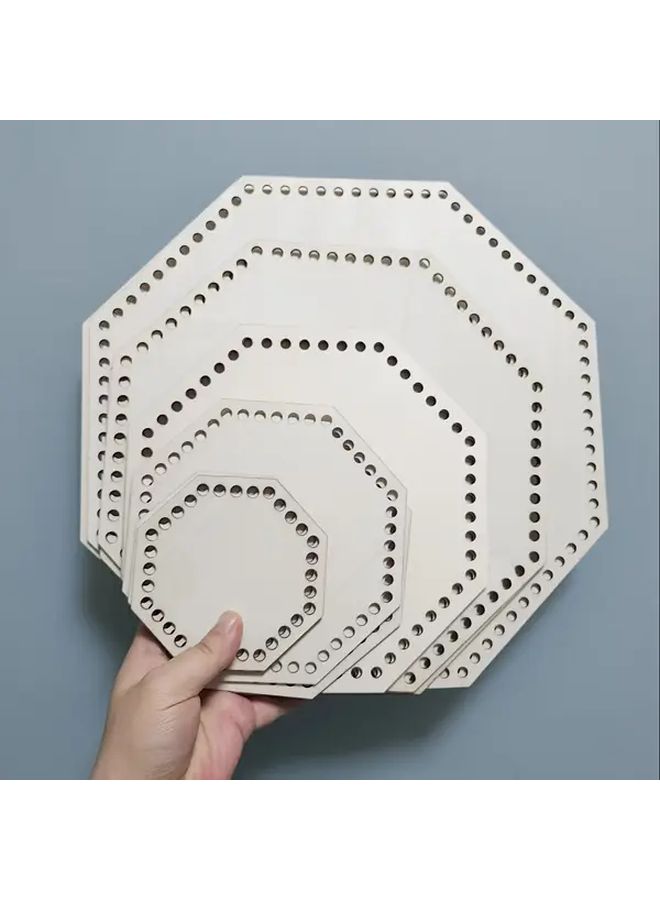 2 قطعة من ألواح الحياكة الخشبية المثقبة سداسية الشكل للتصميم الذاتي مقاس 5.91 بوصة - Image 1