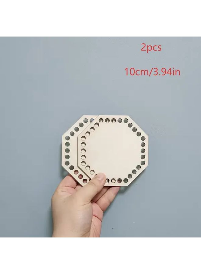 2 قطعة من ألواح الحياكة الخشبية المثقبة سداسية الشكل للتصميم الذاتي مقاس 5.91 بوصة - Image 3