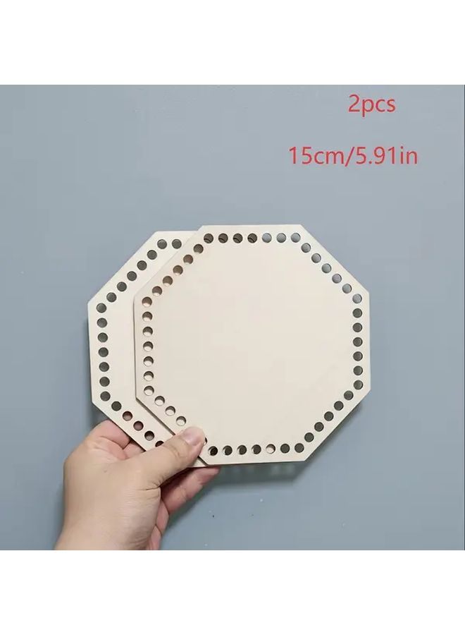 2 قطعة من ألواح الحياكة الخشبية المثقبة سداسية الشكل للتصميم الذاتي مقاس 5.91 بوصة - Image 4