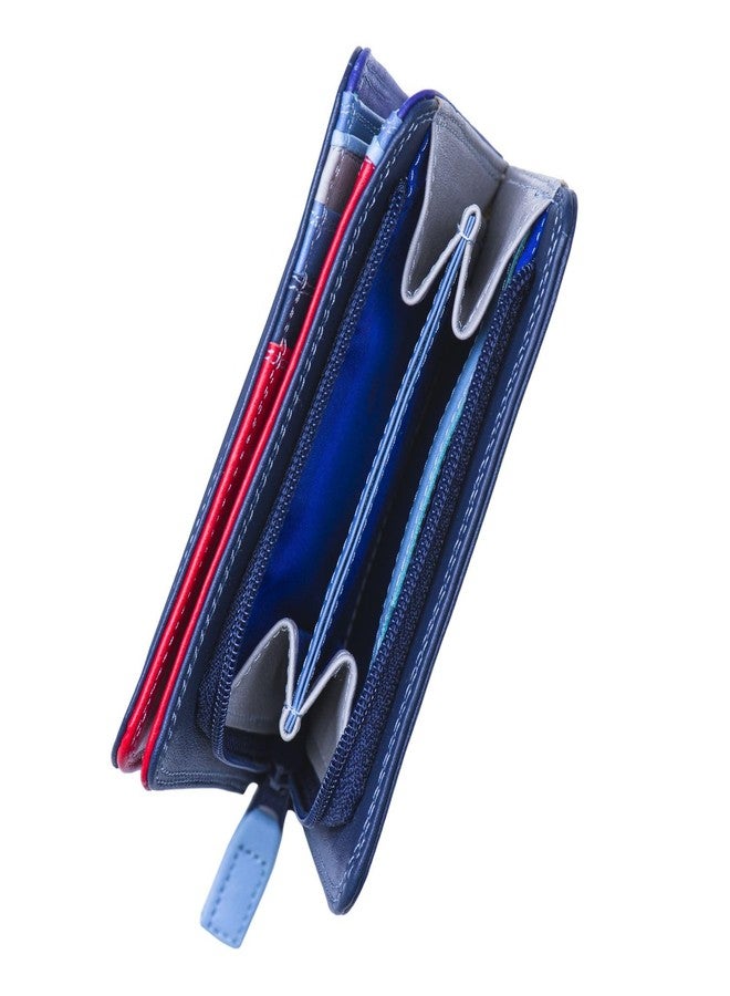 mywalit - Leather Women's Purse - Medium Wallet w/Zip Around Purse - 231-127 Royal - Image 3