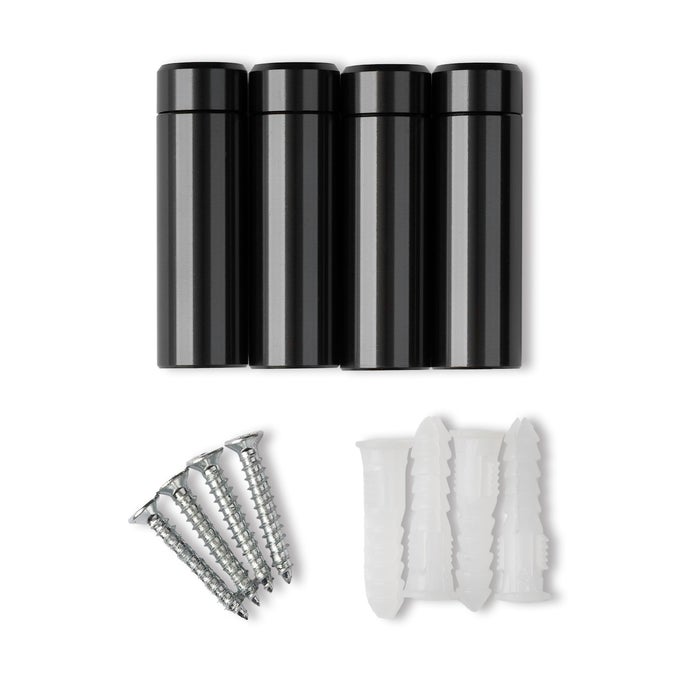 15 GRAPHITE STAINLESS STEEL MOUNTING HARDWARE FOR ACRYLIC FLOATING FRAMES PACK OF 4